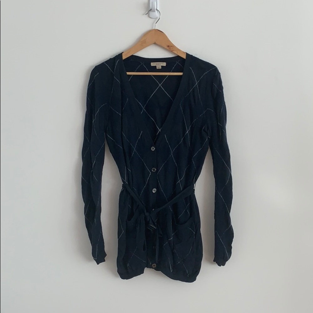 Authentic burberry plaid wool silk blend cardigan